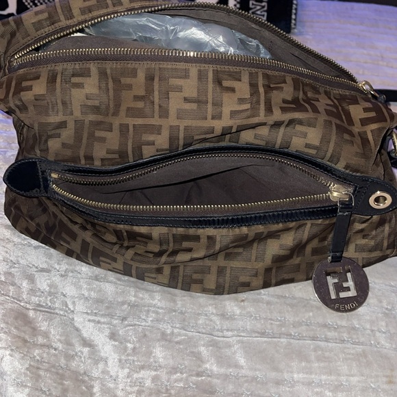 Preloved Fendi crossbody bag great condition FF long brown color nylon - Picture 6 of 9